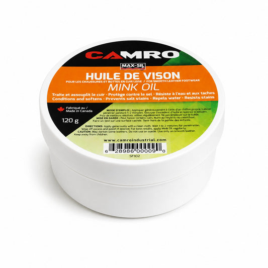 PÂTE IMPERMÉABILISANTE POUR CUIR - HUILE DE VISON 120 G - SF102 | Camro Industrial