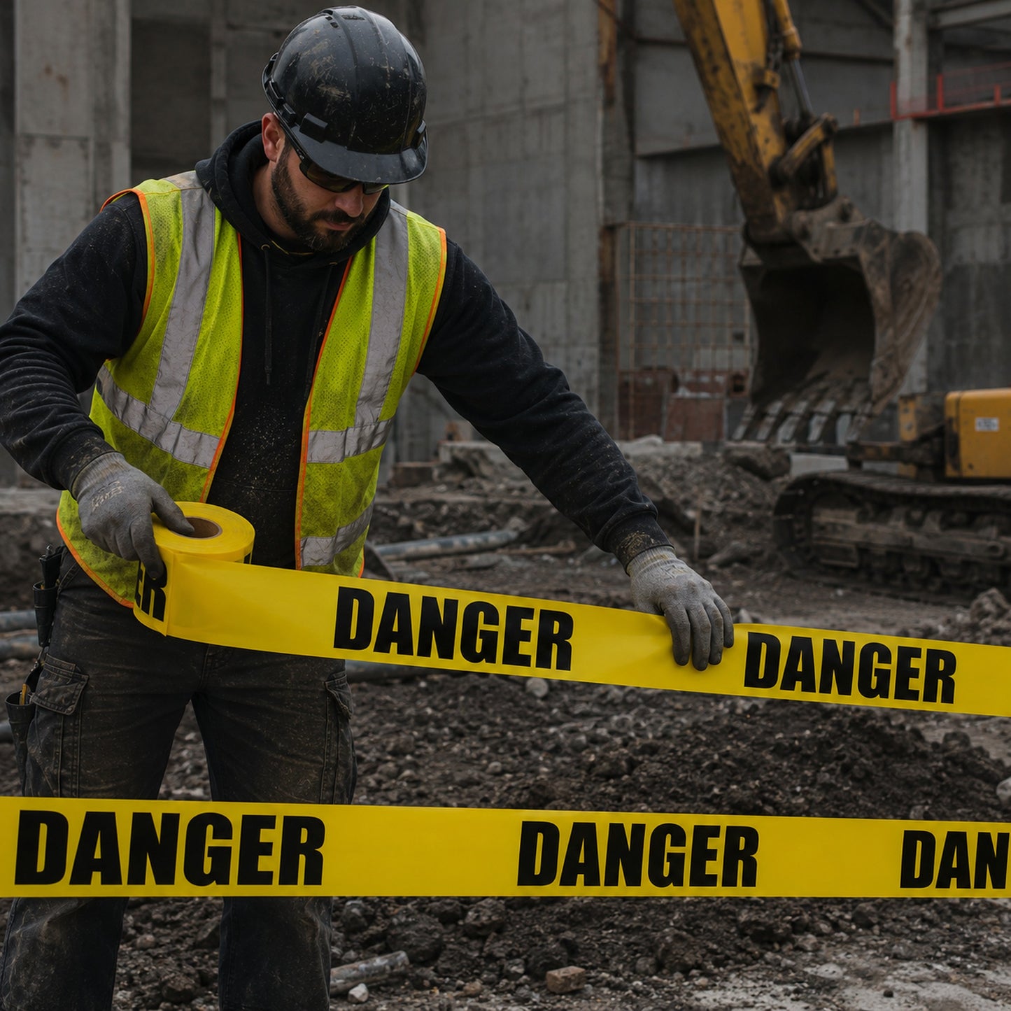 RUBAN DE BARRICADE -DANGER JAUNE - LS3101DY | Camro Industrial