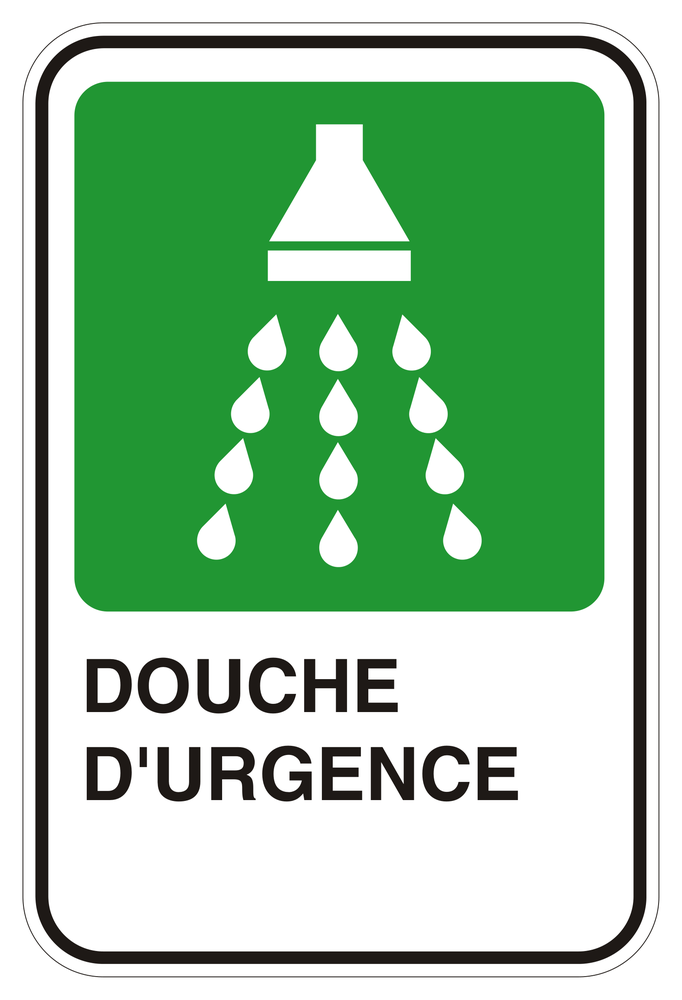 Enseigne Douche d'urgence en aluminium 300 x 450 mm - Camro Industrial