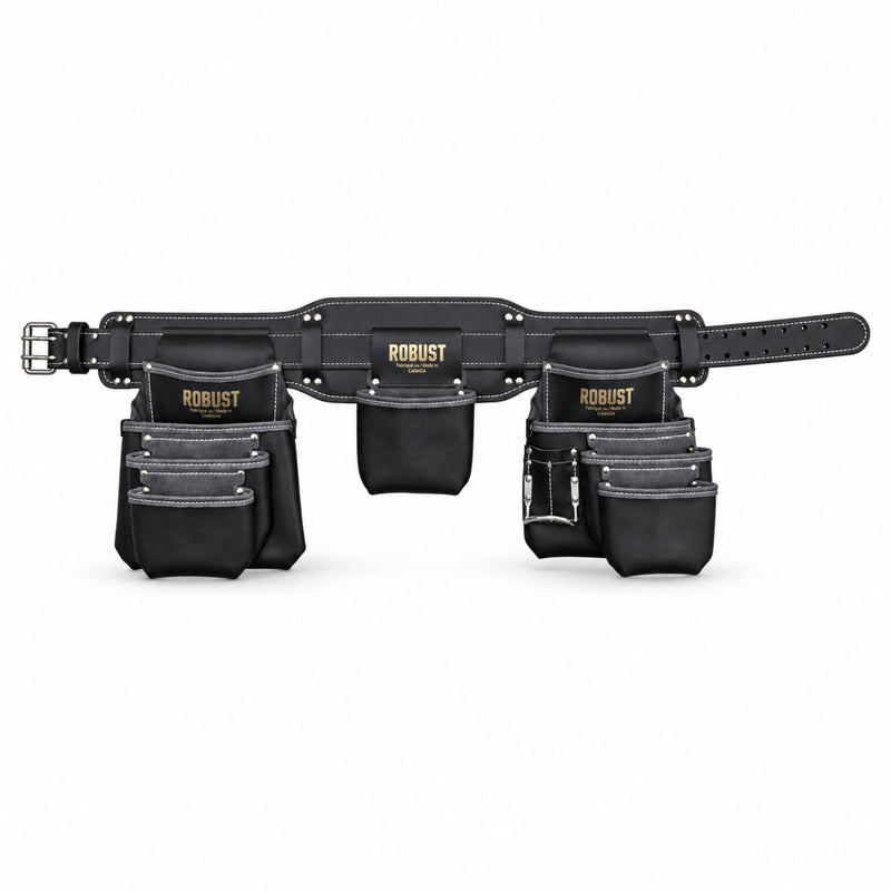 Ceinture à Outils Complète ROBUST — 4 Poches + Porte-Marteau
