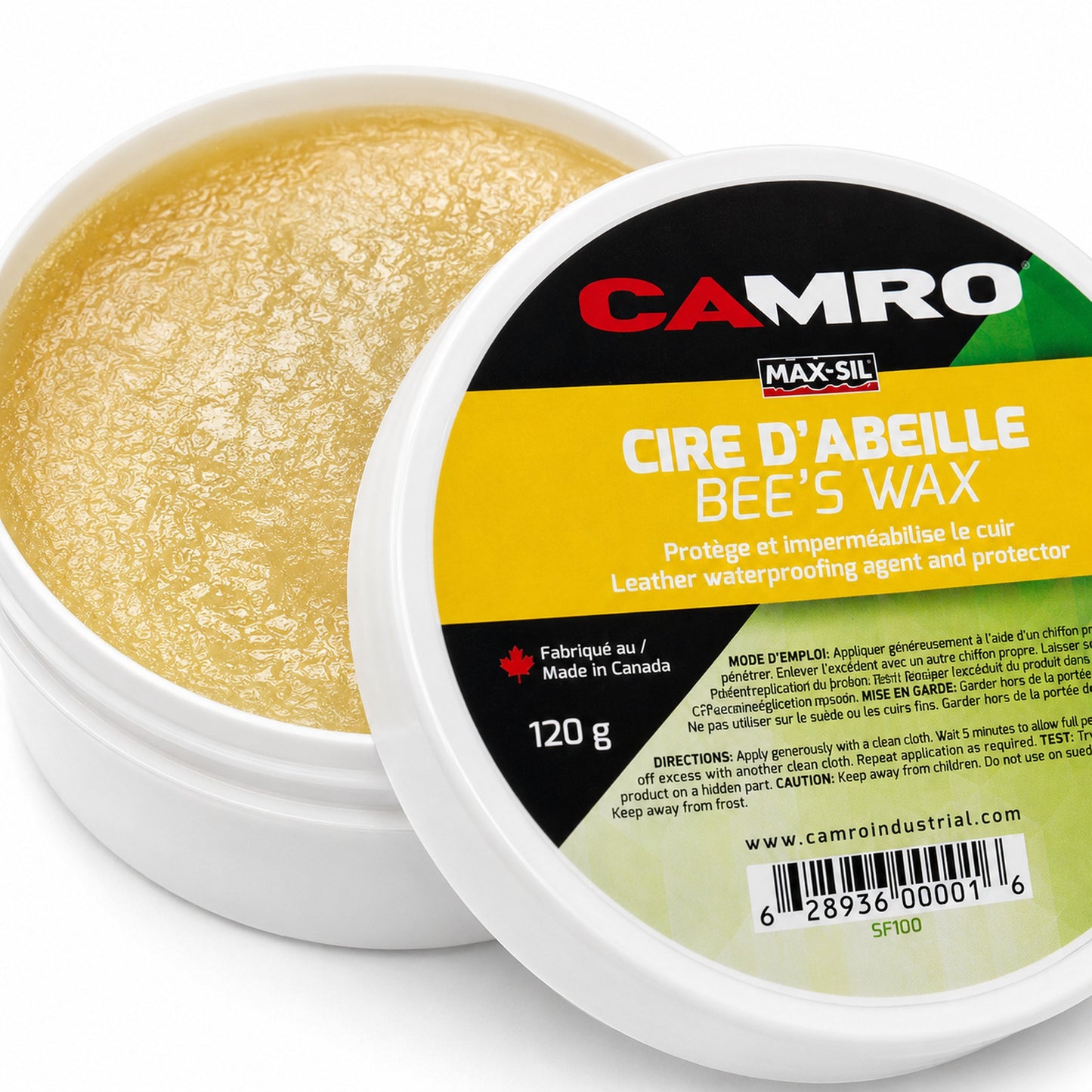 PÂTE IMPERMÉABILISANTE POUR CUIR - CIRE D'ABEILLE 120 G - SF100 | Camro Industrial