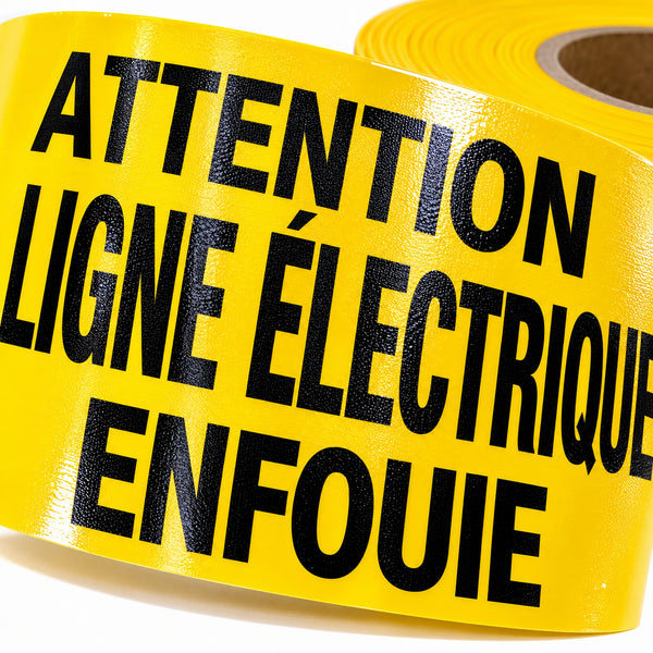 RUBAN DE BARRICADE -LIGNE ÉLECTRIQUE JAUNE - LS3104AEY | Camro Industrial
