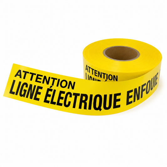 RUBAN DE BARRICADE -LIGNE ÉLECTRIQUE JAUNE - LS3104AEY | Camro Industrial