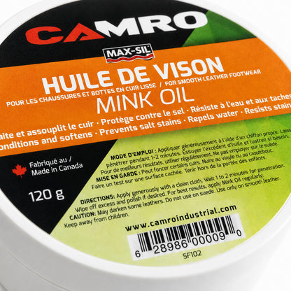 PÂTE IMPERMÉABILISANTE POUR CUIR - HUILE DE VISON 120 G - SF102 | Camro Industrial