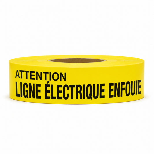 RUBAN DE BARRICADE -LIGNE ÉLECTRIQUE JAUNE - LS3104AEY | Camro Industrial
