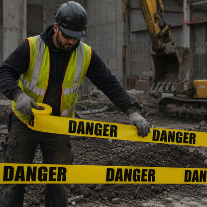 RUBAN DE BARRICADE -DANGER JAUNE - LS3101DY | Camro Industrial