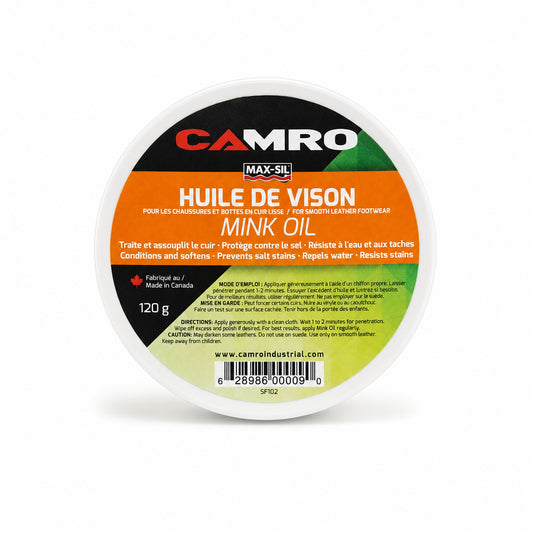 PÂTE IMPERMÉABILISANTE POUR CUIR - HUILE DE VISON 120 G - SF102 | Camro Industrial